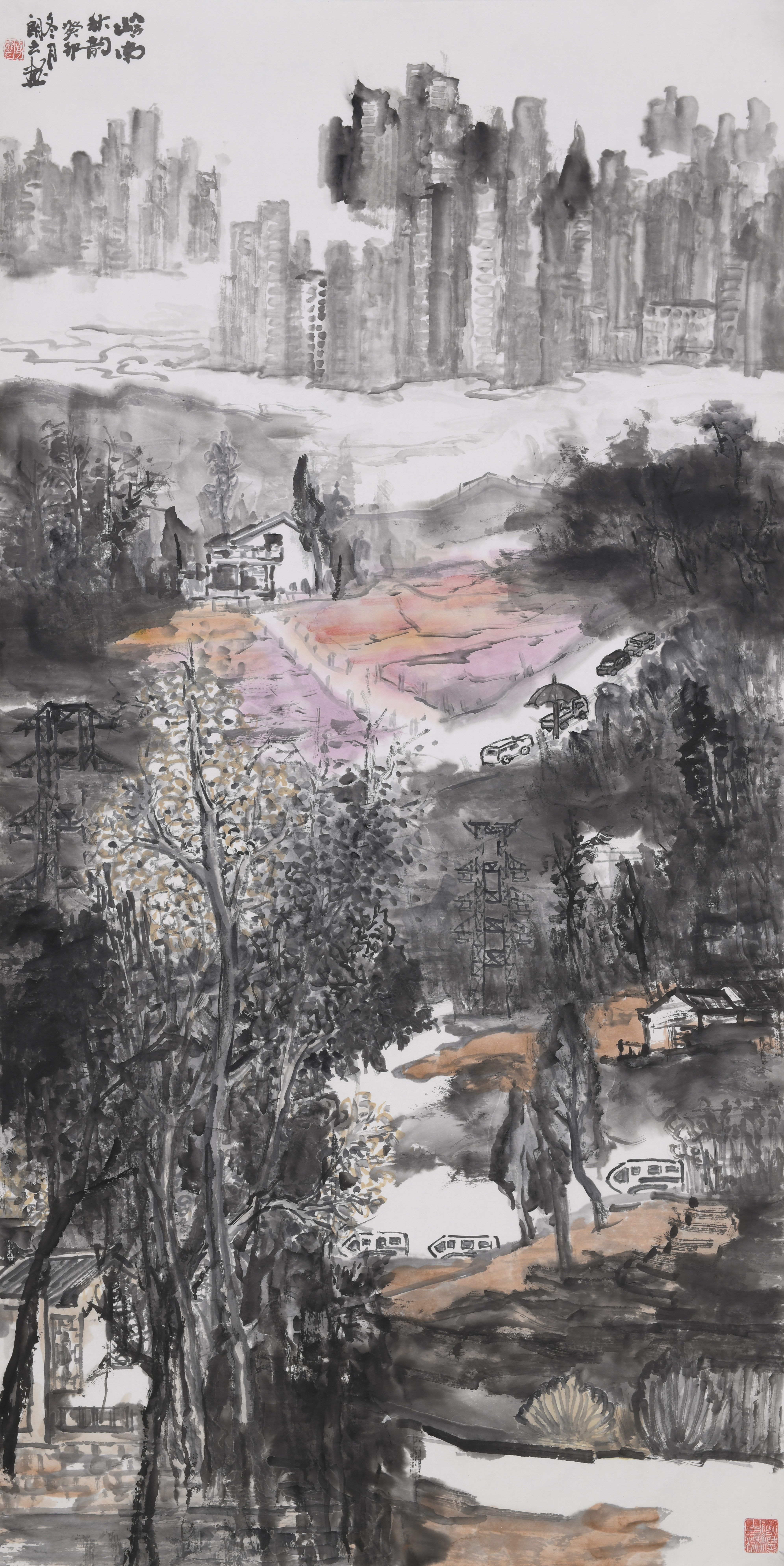 胡朗云《岭南秋韵》138X69cm国画.JPG